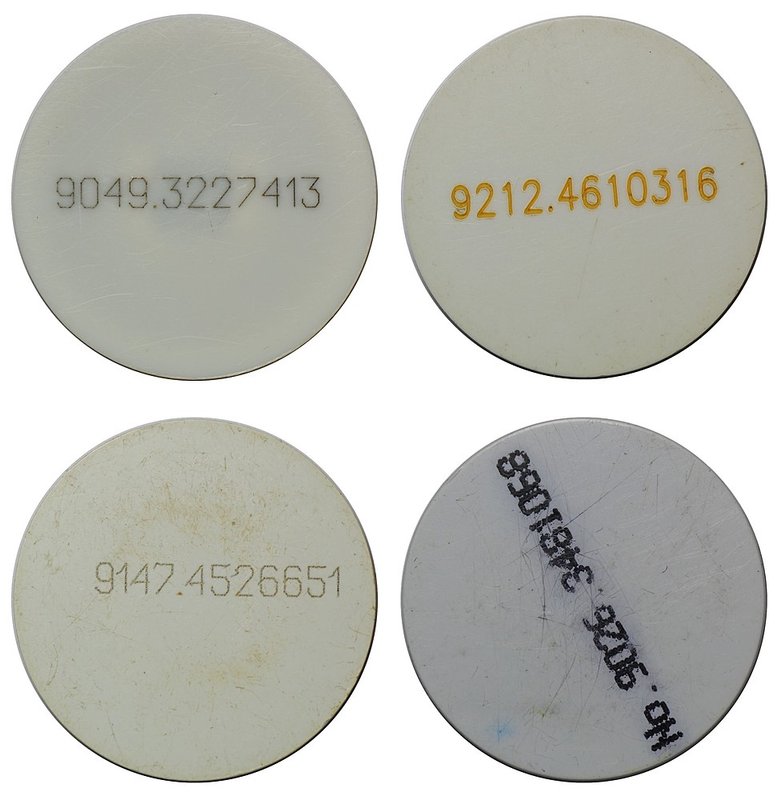 Пластиковые багажные жетоны метро Санкт-Петербурга (4 варианта)