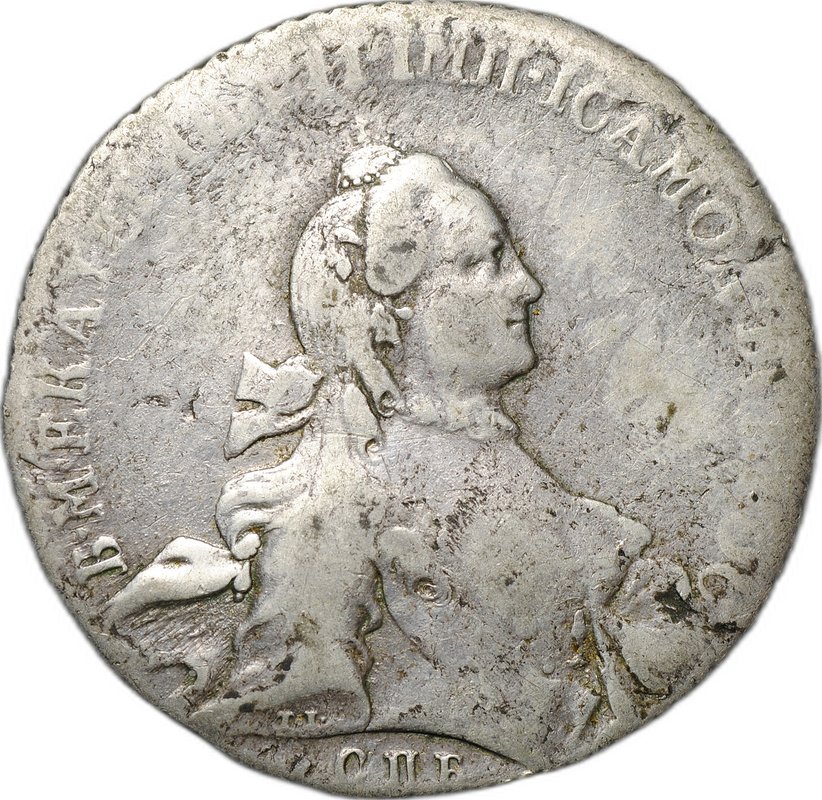 Монета 1 Рубль 1762 СПБ TI НК Екатерины II