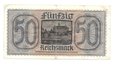 Банкнота 50 рейхсмарок (марок) 1940-1945 для оккупированных территорий Германия Третий Рейх