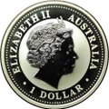 Монета 1 доллар 2006 Год Собаки Лунар 1 позолота Австралия 