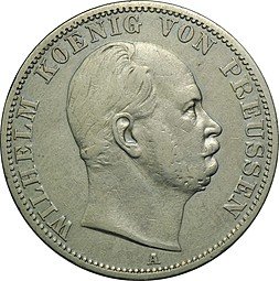 фото для Монета 1 талер 1867 Пруссия Аверс