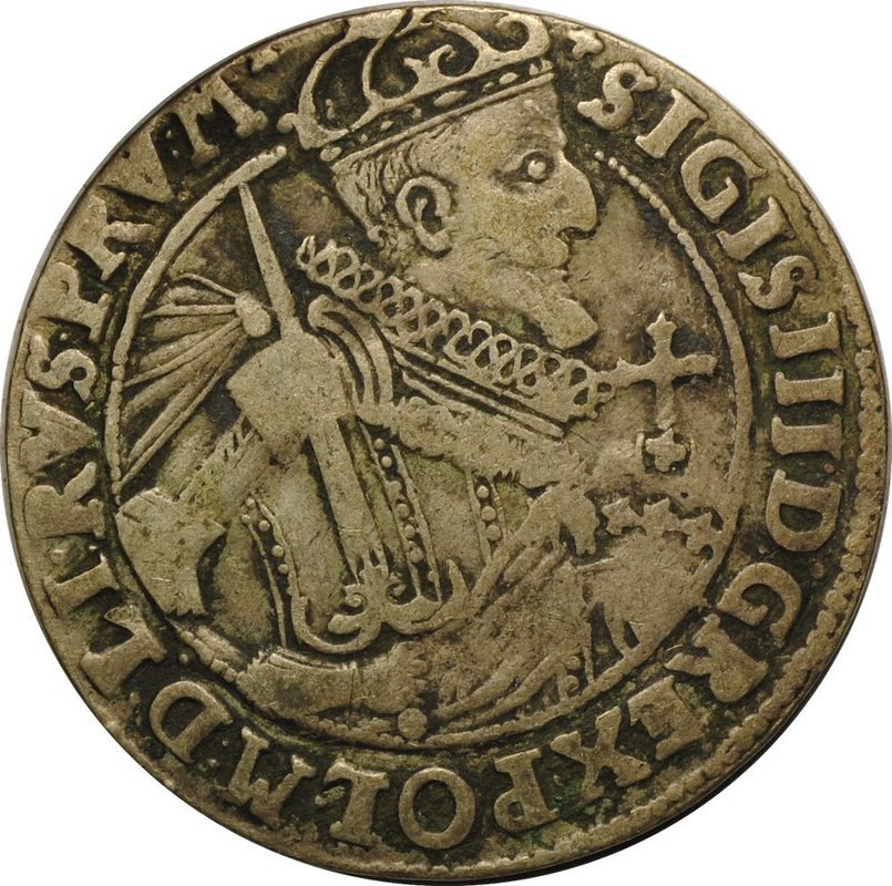 Монета 1/4 талера (ортсталер) 1623 Польша Речь Посполитая