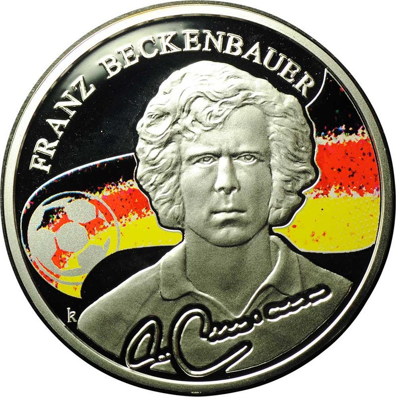 Монета 100 драм 2009 Франц Беккенбауэр - Короли Футбола Армения