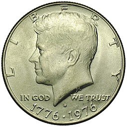 фото для Монета 50 центов (1/2 доллара) 1976 D 200 лет независимости США Аверс