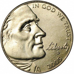 Монета 5 центов 2005 Бизон США