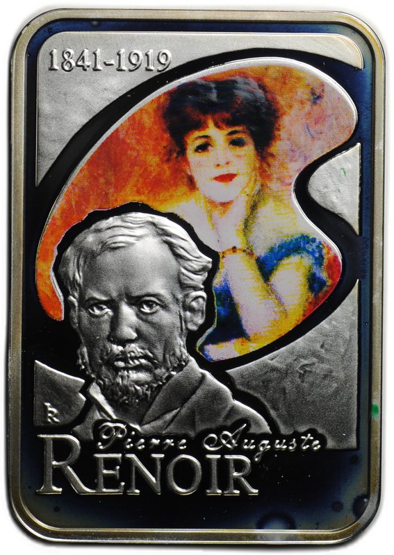 Монета 10 динар (динеров) 2008 Пьер-Огюст Ренуар Художники мира Андорра