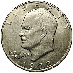 фото для Монета 1 доллар 1972 Эйзенхауэр США Аверс