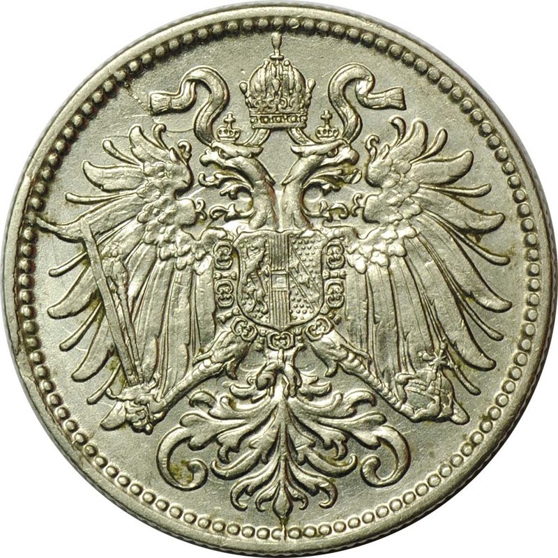 Монета 10 геллеров 1908 Австро-Венгрия