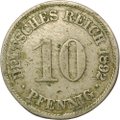 Монета 10 пфеннингов 1892 А Германия