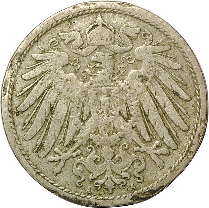 Монета 10 пфеннингов 1892 А Германия