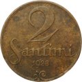 Монета 2 сантима 1928 Латвия