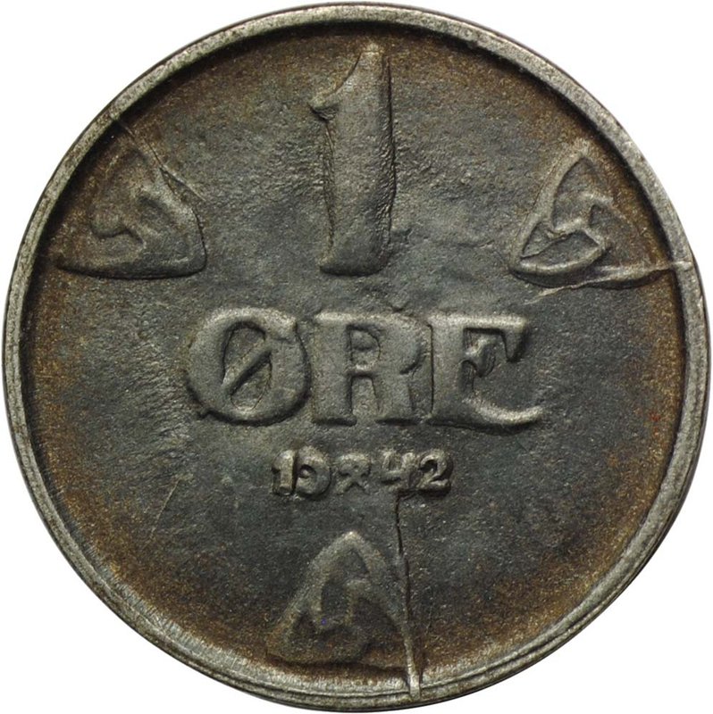 Монета 1 эре 1942 Норвегия