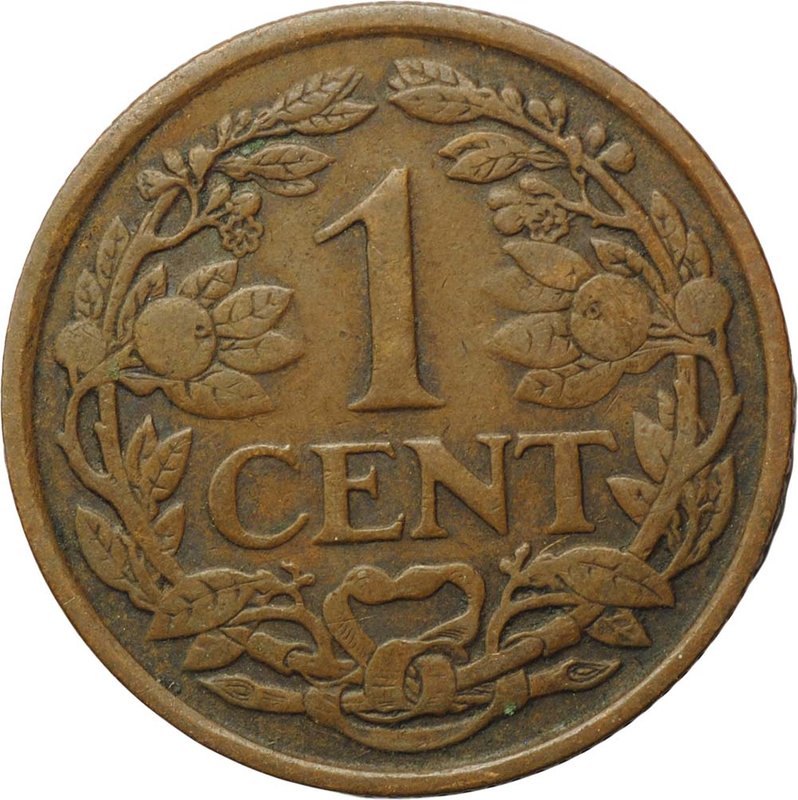 Монета 1 цент 1929 Нидерланды