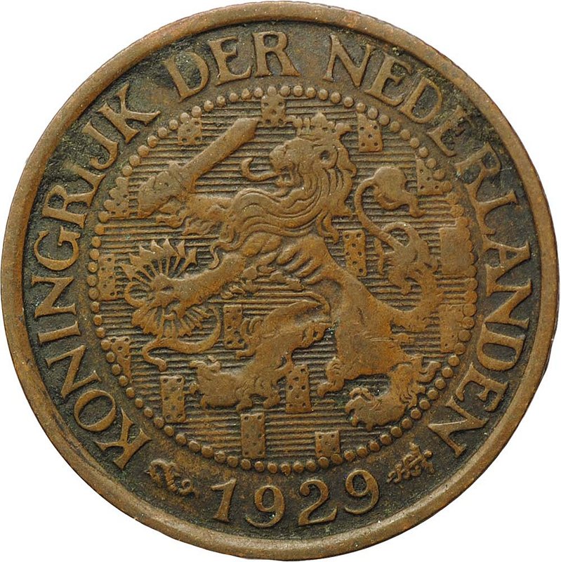Монета 1 цент 1929 Нидерланды