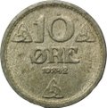Монета 10 эре 1942 Немецкая оккупация Норвегия