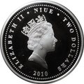 Монета 2 доллара 2010 Любовь это драгоценность Лебеди Ниуэ