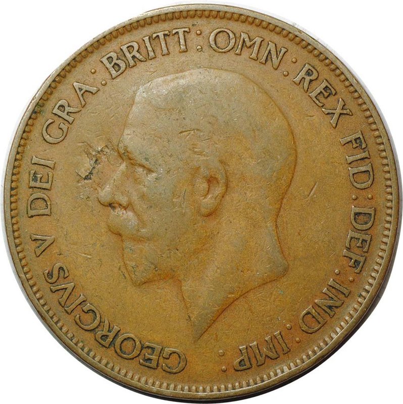 Монета 1 пенни 1929 Великобритания