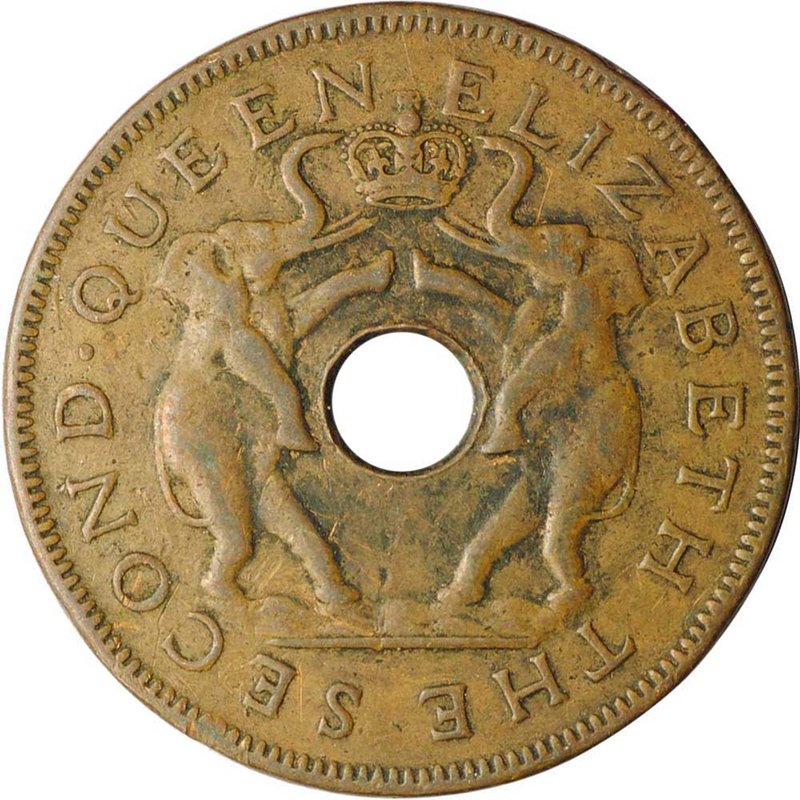 Монета 1 пенни 1963 Родезия и Ньясаленд