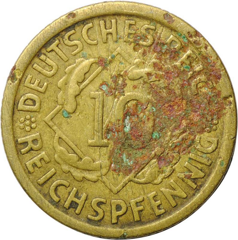 Монета 10 пфеннингов 1935 А Германия