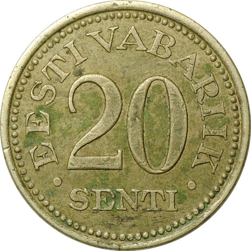 Монета 20 центов 1935 Эстония