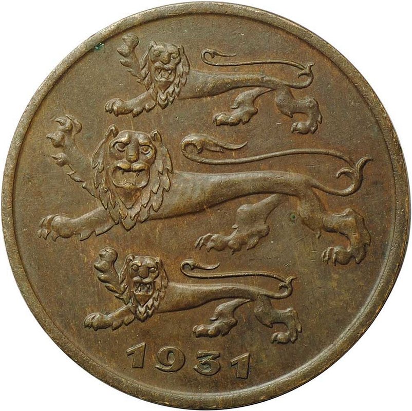 Монета 5 центов 1931 Эстония