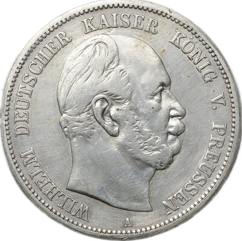 Монета 5 марок 1874 А Пруссия Германия