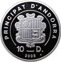 Монета 10 динар (динеров) 2008 Экстрим - Кайтсерфинг Андорра