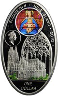 Монета 1 доллар 2010 Готический собор в Кельне Остров Ниуэ