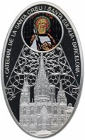 Монета 1 доллар 2011 Собор Святого Креста и Святой Евлалии Барселона Остров Ниуэ