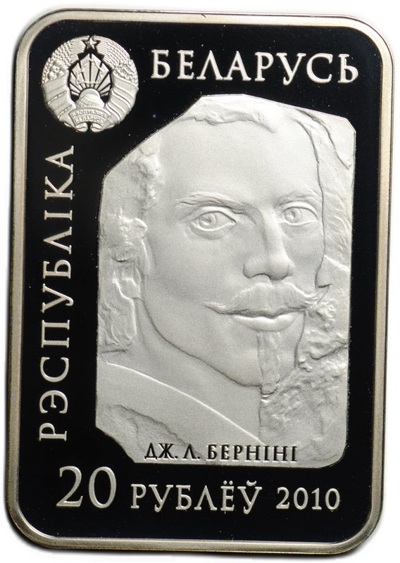 Монета 20 рублей 2010  Мир скульптуры - Экстаз Святой Тэрэзы Беларусь
