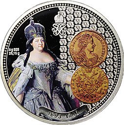фото для Монета 1 доллар 2013 Анна Иоанновна Остров Ниуэ Аверс