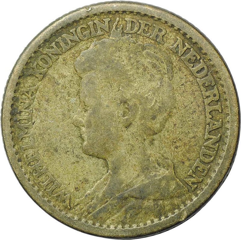 Монета 25 центов 1918 Нидерланды