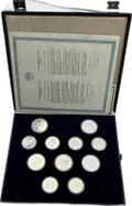 Набор 5, 10 рублей 1977-1980 Олимпиада 80 Москва серебро PROOF 28 монет в синей коробке