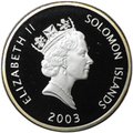 Монета 25 долларов 2003 Самолет Me 262 История Авиации Соломоновы острова