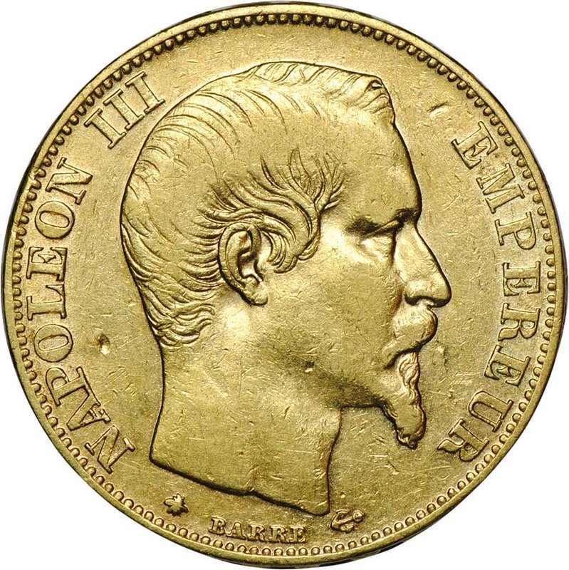 Монета 20 франков 1855 BB Франция