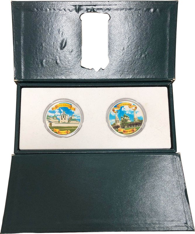 Набор 1 доллар 2011 1000 лет Ярославлю - Спасский монастырь и Церковь Ильи Пророка Ниуэ 2 монеты