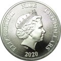 Монета 2 доллара 2020 Ревущий лев Ниуэ