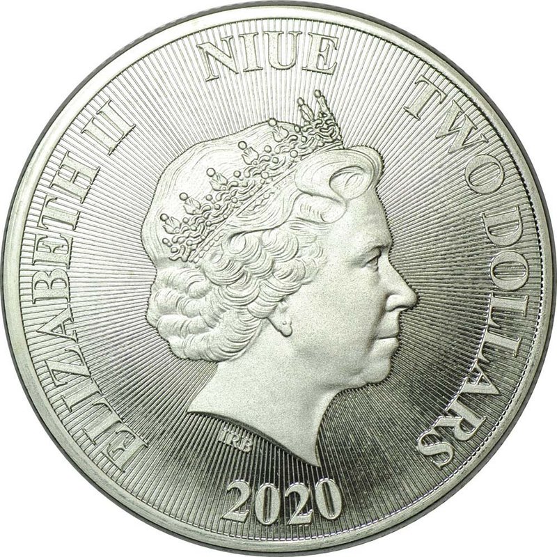 Монета 2 доллара 2020 Дерево Жизни Ниуэ