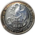 Монета 5 фунтов 2017 Звери Королевы - Красный дракон Уэльса Великобритания