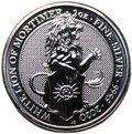 Монета 5 фунтов 2020 Звери Королевы - Белый лев Мортимера Великобритания