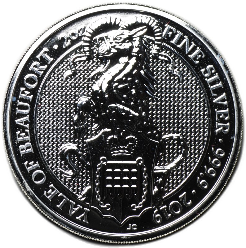 Монета 5 фунтов 2019 Звери Королевы - Йель Бофорта Великобритания