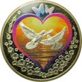 Монета 1 доллар 2010 Голуби Море любви Ниуэ