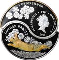 Набор 2 (1+1) доллар 2011 Год Кролика - Зимний и летний 2 монеты Фиджи