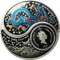 Монета 1 доллар 2012 Год Дракона - Инь и Янь 2 монеты Фиджи