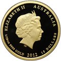 Монета 15 долларов 2012 Год Дракона Лунар цветная PROOF Австралия