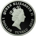 Монета 1 доллар 2010 Великие воины - Рыцарь Тувалу