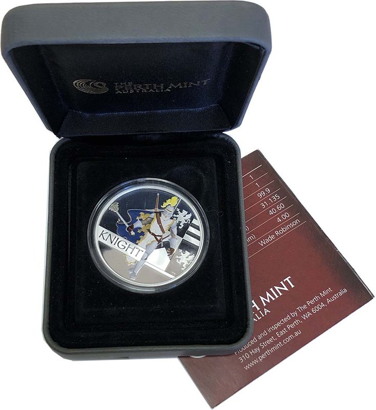 Монета 1 доллар 2010 Великие воины - Рыцарь Тувалу