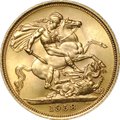 Монета 1 соверен (фунт) 1958 Великобритания