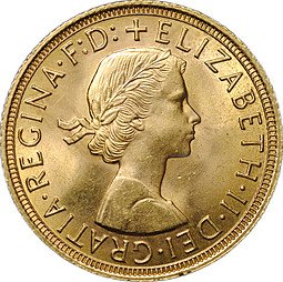 фото для Монета 1 соверен (фунт) 1958 Великобритания Аверс