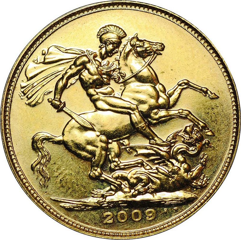 Монета 1 соверен (фунт) 2009 Великобритания